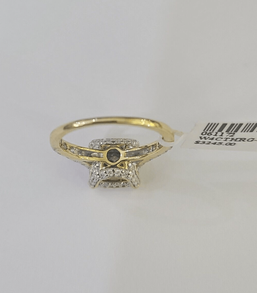 Real 10k Diamond Ladies Ring Yellow Gold Bridal Women Engagement Wedding - GoldenlinQ